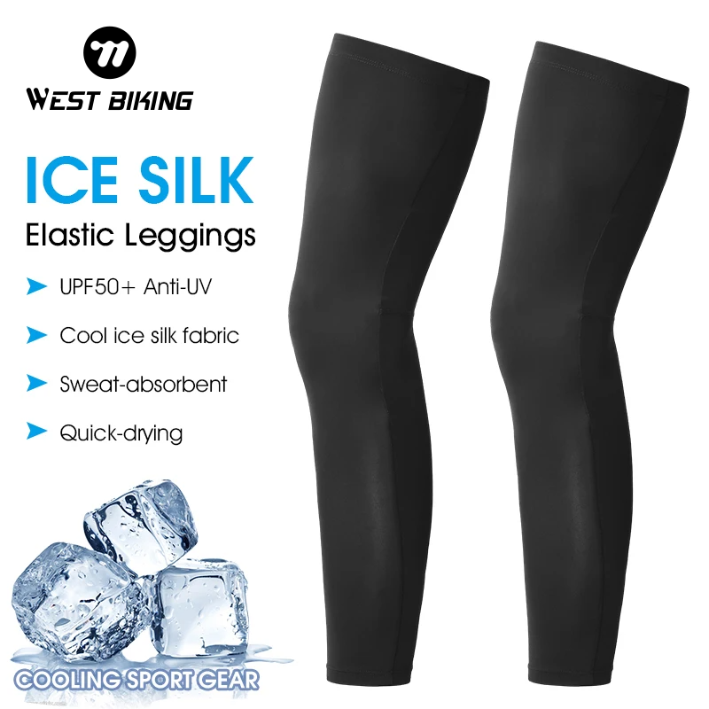 Running Gear Parts - WEST BIKING 夏ランニングサイクリングレッグスリーブアイスシルク UV 保護圧縮ノンスリップレッグウォーマー冷却スポーツギア