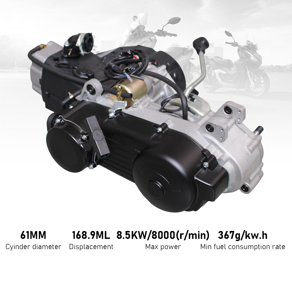 Running Gear Box - GY6-161CC 4ストローク単気筒ハイパワーリバースギアボックス搭載オートバイエンジン、安定した走行、強力な出力