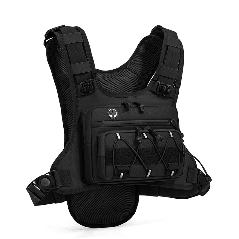 Running Gear Bag - タクティカルバッグ フロントチェストリグベスト バックパック キャンプ、ハンティング、ランニング、サイクリング用 反射素材付き トラベル