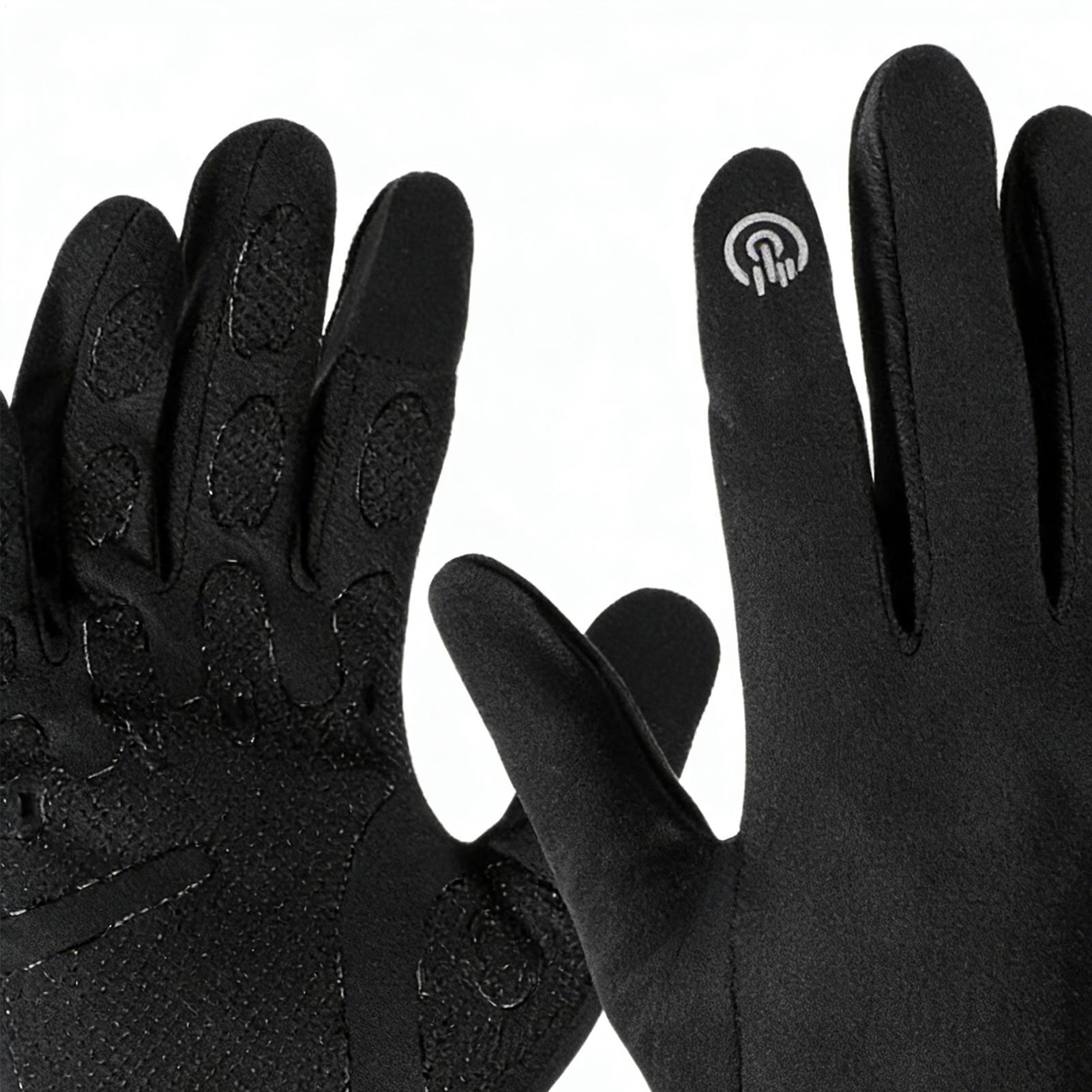 Running Gear In Cold Weather - 暖かいサイクリンググローブ フルフィンガー 寒い天候用 アウトドアギア タッチスクリーン対応 スノーグローブ