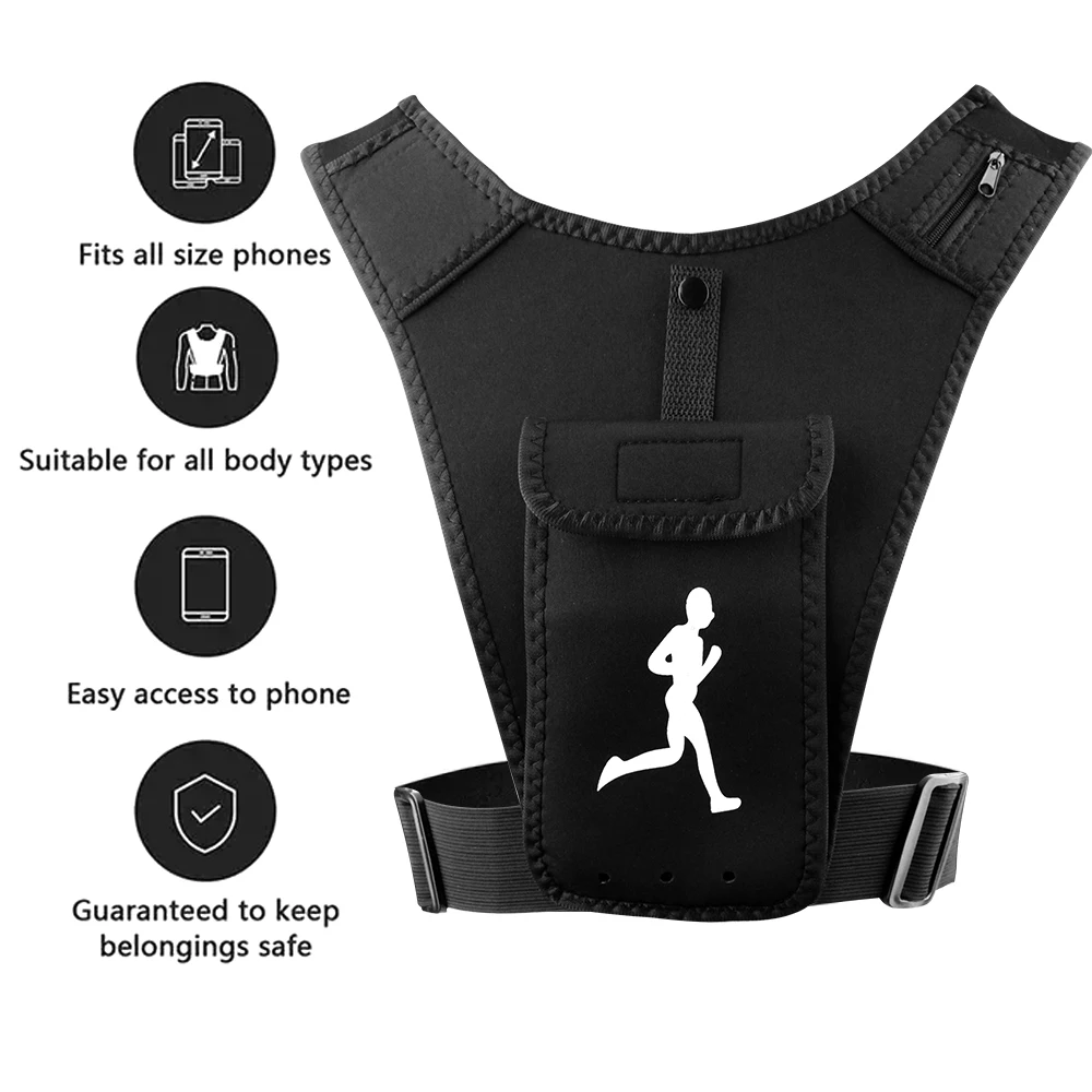 調節可能なランニングベスト携帯電話ホルダー、男性女性用、キー - Running Gear Essential のレビューと価格