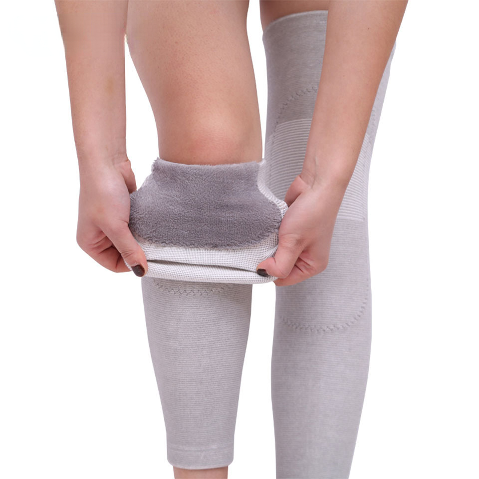1 ペアロング冬暖かい膝パッド竹炭保護具女性用老人膝パッドサ - Running Gear For Knee Pain のレビューと価格