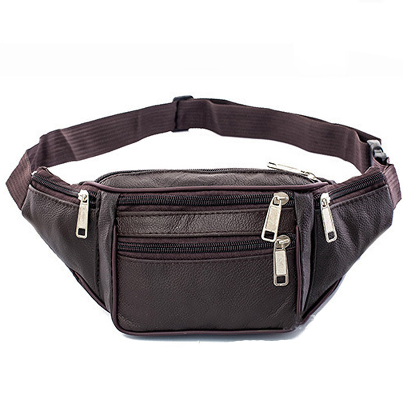 レザーメンズウエストチェストバッグ薄型アウトドアスポーツポー - Running Gear Bag のレビューと価格